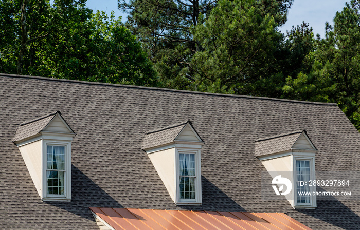 Three Dormers over Asphalt and Copper