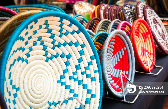 African basekts at an outdoor market