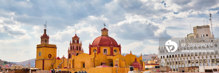 Guanajuato, Mexico, scenic colorful old town streets