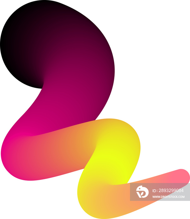 Vibrant Colorful Fluid Abstract 3D Gradient Blend Curves Shape