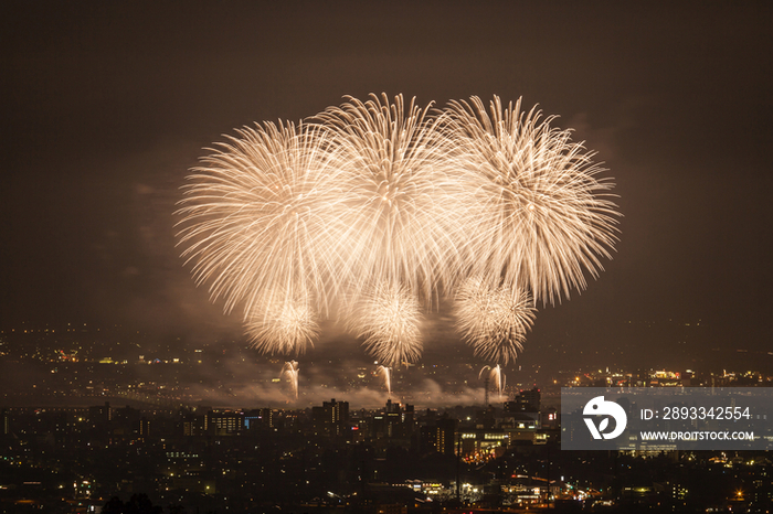 Fireworks at night in Nagaoka City,Niigata Prefecture