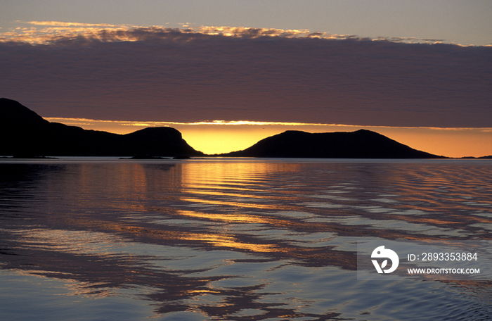 Norway, sunset at the northern coast