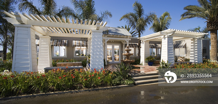 Front exterior of residential building; Oxnard; California; USA