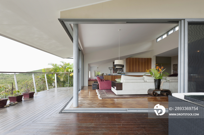 View of living room from balcony