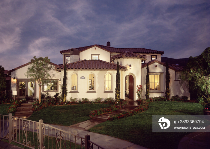 Front or back yard of two story house