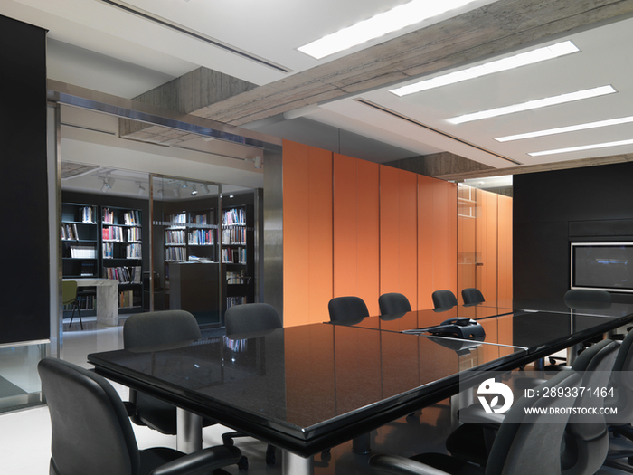 Table and chairs in meeting room