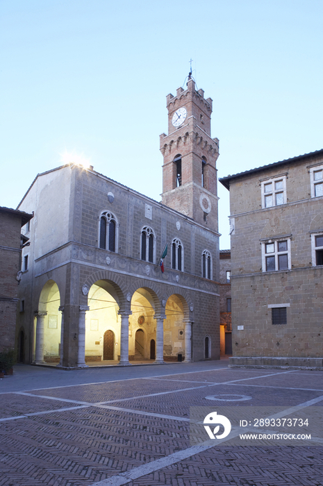 Italy, Tuscany, Val DOrcia, Pienza, Municipal palace