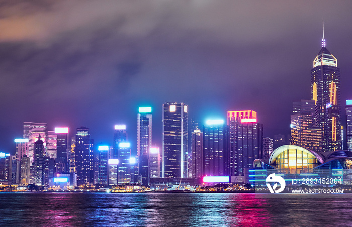 Hong Kong skyline at night