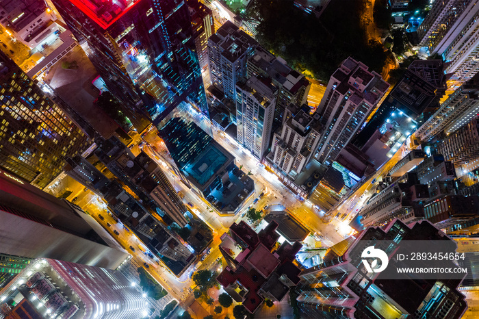 香港商业区夜景