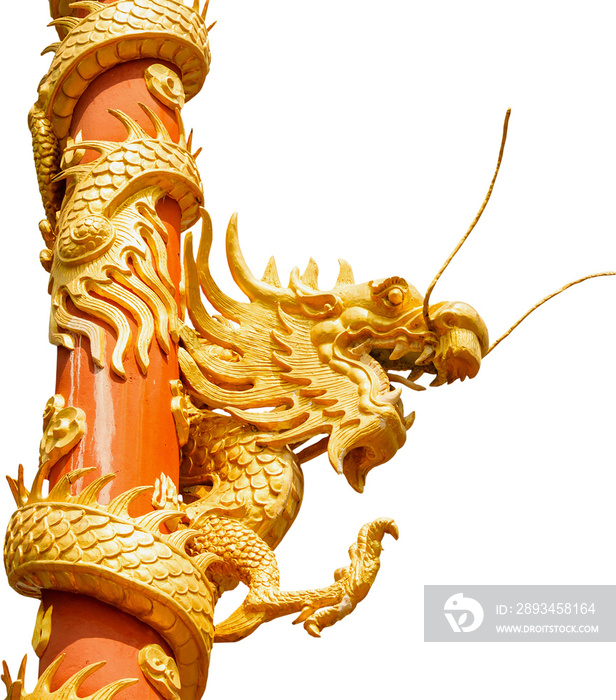 Golden dragon statue