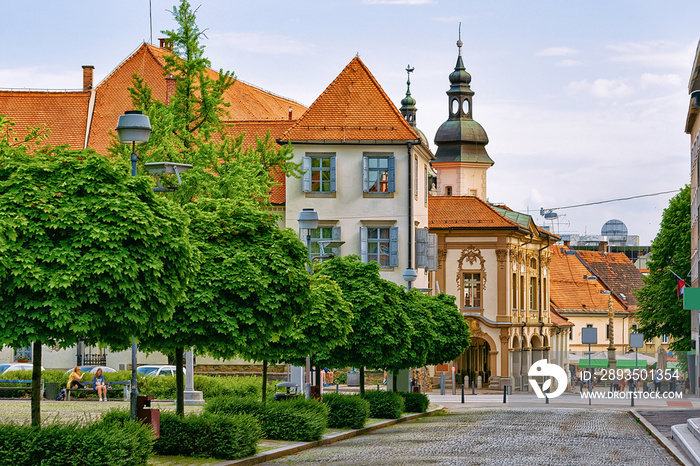 Square at Maribor Town Hall Slovenia