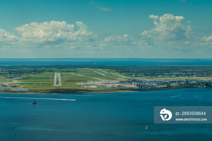 Cockpit view during approach into Copenhagen Airport International Airport, Denmark,  EKCH, CPH - ae