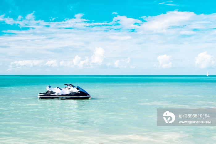 Jet Ski Moored in the Caribbean Sea