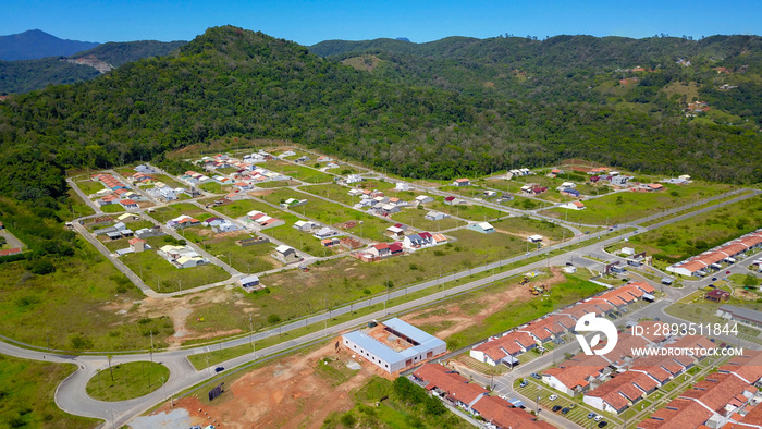 Vista aérea de empreendimento imobiliário em Palhoça Santa Catarina Brasil