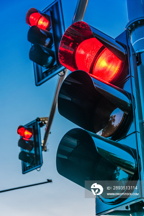 Traffic lights over urban intersection