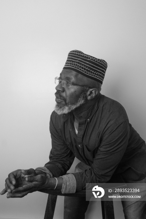 Man wearing african kufi