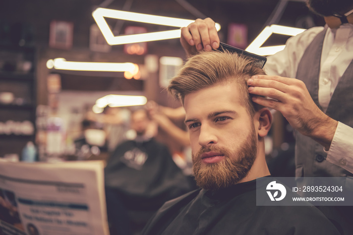 At the barber shop