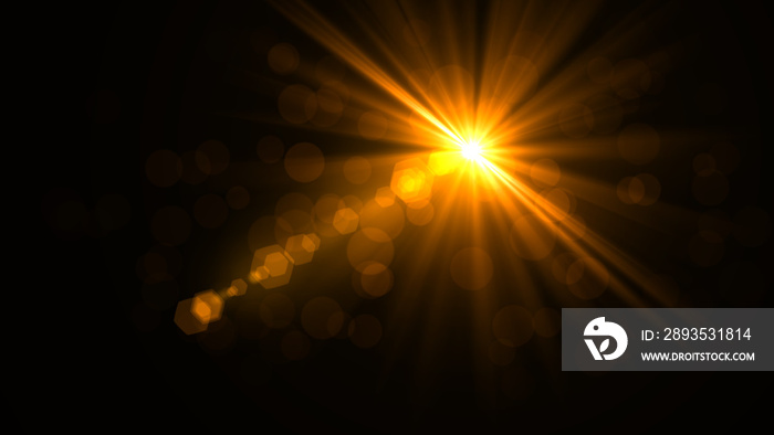 abstract of lighting for background. digital lens flare in dark