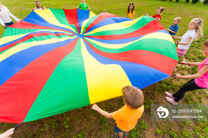 Top view of large colorful cloth