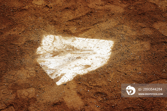 美国过去体育运动的棕色泥土棒球本垒板