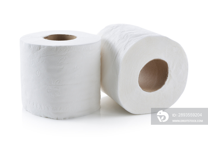 toilet paper isolated on white