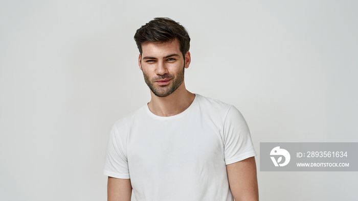 Portrait of young handsome bearded man