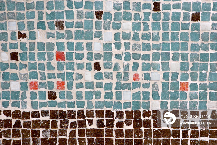 Small Square Tiles in Mexico City (half blue-half brown)