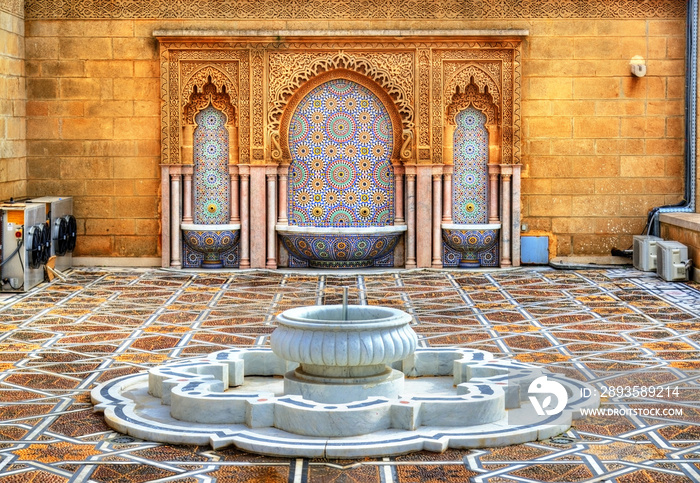 Fountain at the Mausoleum of Mohammed V in Rabat, Morocco