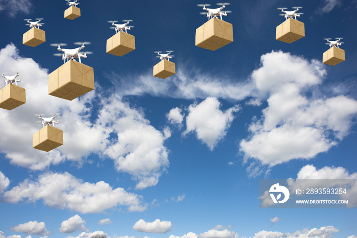 Drone delivery future transportation in logistics business concept