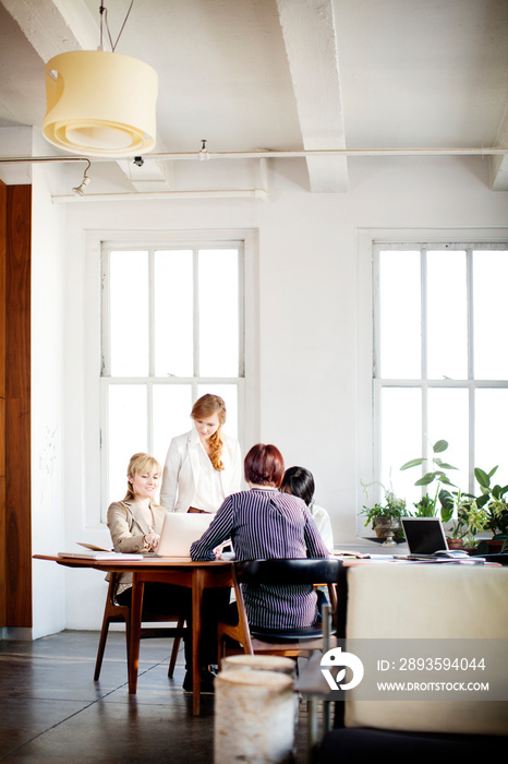 Women working in home office