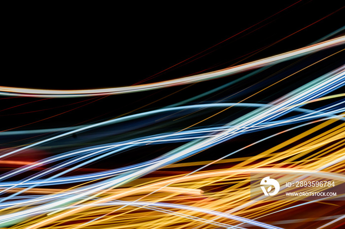 Abstract motion blur messy color light trail, use for abstract background.