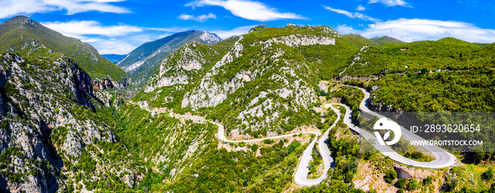 Winding road in the mountains of Greece