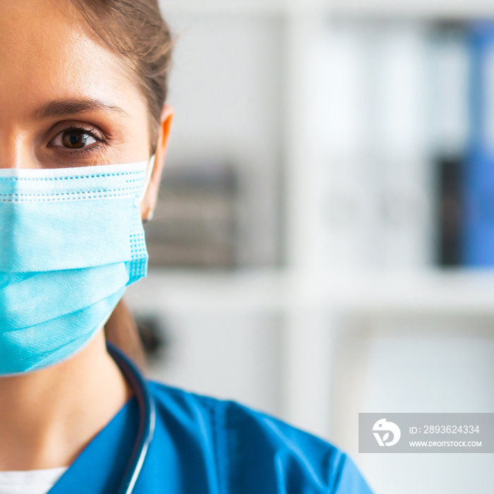 Professional medical doctor working in hospital office, Portrait of young and attractive female phys