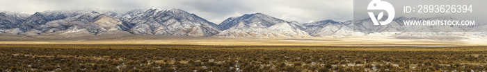 Winter Landscape Panoramic Mount Agusta Range Central Nevada