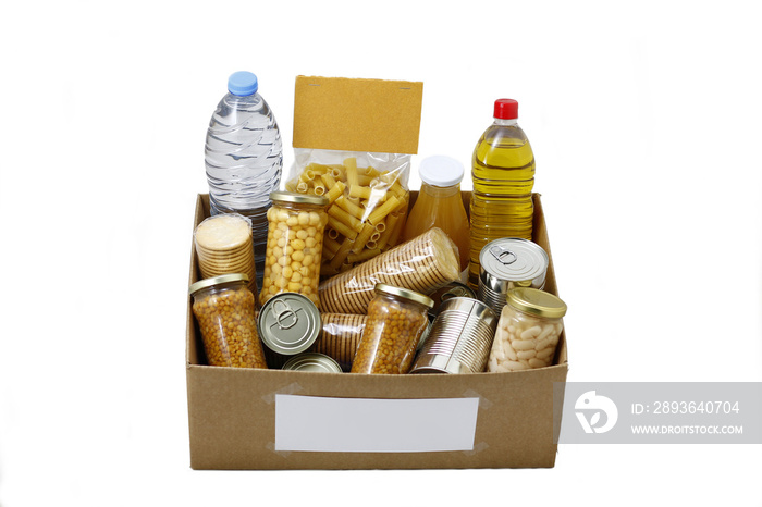 Food in a donation  box