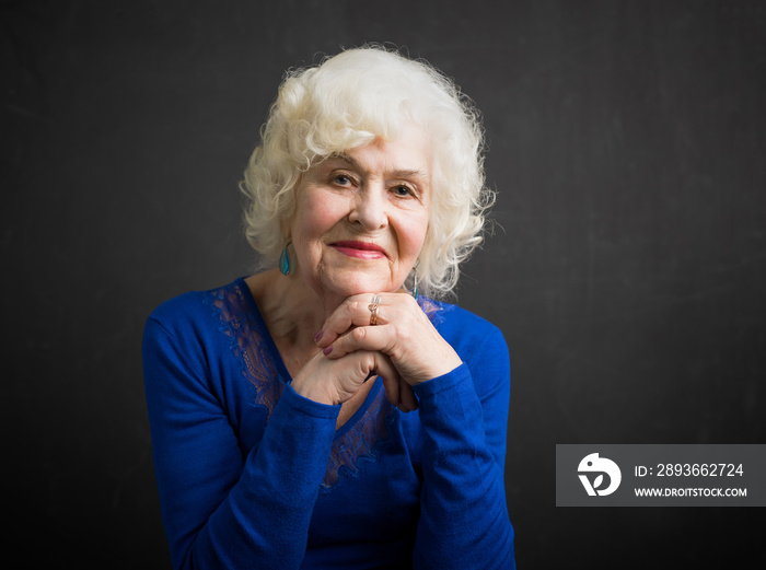 Happy and beautiful portrait of elderly woman