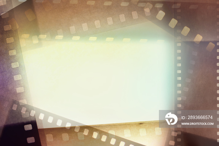 Film strip frames background. Copy space