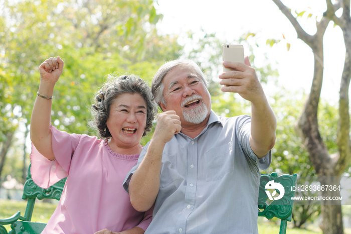 老年人的生活方式和通信技术。快乐的祖父母使用平板电脑视频通话