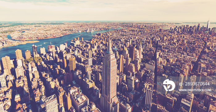 Aerial view of Midtown Manhattan New York City
