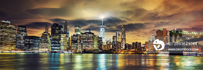 日落时分的曼哈顿美景