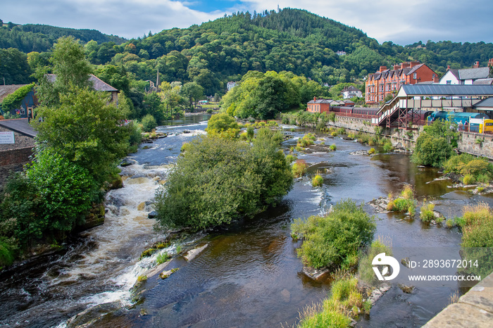 Scenic view of the river Dee at Llangollen in Wales