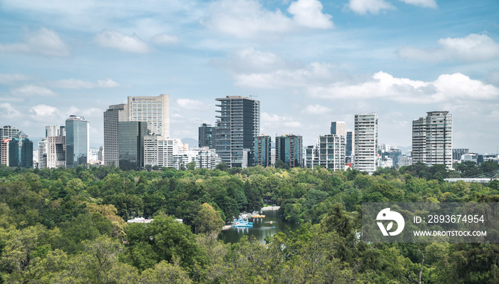 Skyscrapers and hotels in downtown of Mexico City