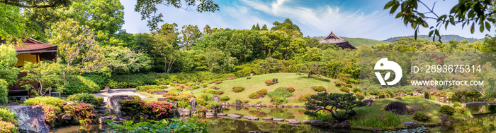 日本奈良-伊水园。日式花园