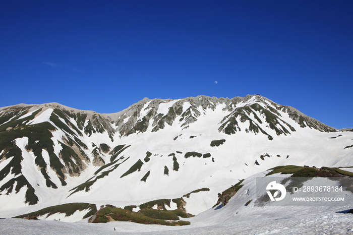 立山三山と月	