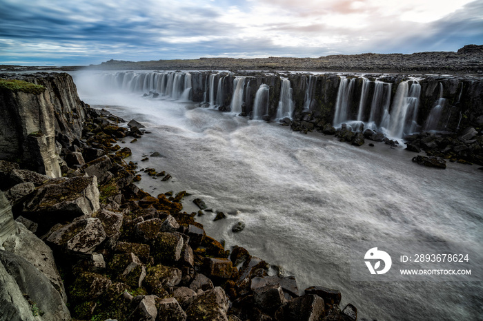 Amazing scenery of Selfoss waterfall in Iceland.