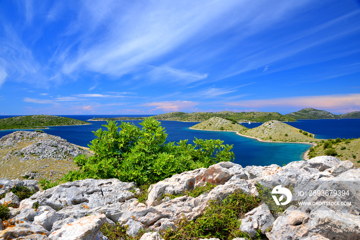  Kornati islands national park landscape in the Adriatic sea.Croatia.