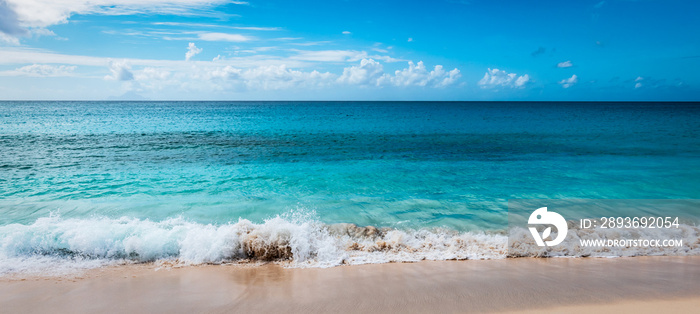 Beautiful beach in Sint Maarten, Lesser Antilles.