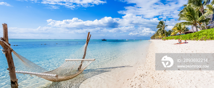 beach on tropical island, Morne Brabant, Mauritius 