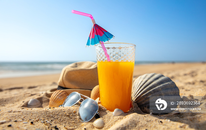 relaxing cocktail on the beach