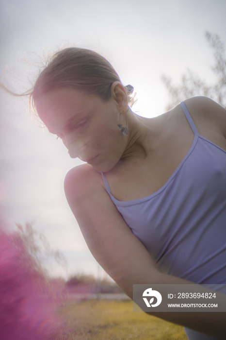 Woman dancing in nature